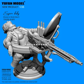 1/35 YUFAN Resin model комплекти figure beauty безцветен и самосборный YFWW-2099