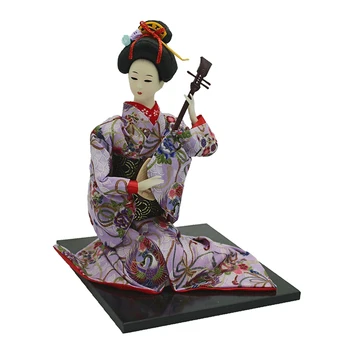 16-инчовата Японската кукла Гейша, Седнала Народна Кимоно кукла Кукла Майко Кукла, Кукла Поставка в основата, за Битови и хотелски декор на дисплея