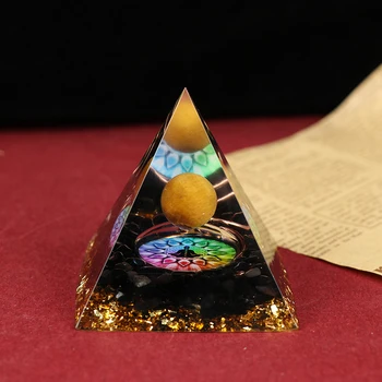 1Pc Собственоръчно Orgonite Pyramid 60Mm Amethyst Crystal Ball With Amethyst Natural Crystal Stone Orgone Energy Healing Orgone