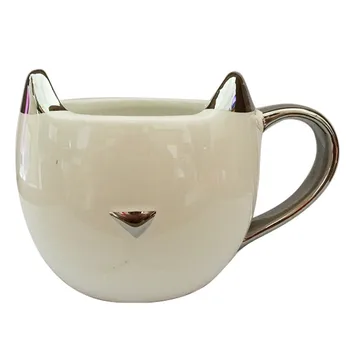 1бр офис напитка котешки уши чаша творческа керамична чаша самоличността на керамична чаша керамична чаша кафе на закуска чаша мляко 5Z