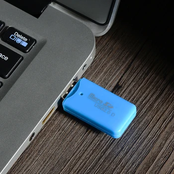 1бр Случаен Цвят Пластмасови Мини Преносим Четец на Карти Памет, За да TF Micro SD Карти, USB 2.0 Флаш Памет Скорост на Пренос на Мобилен Телефон