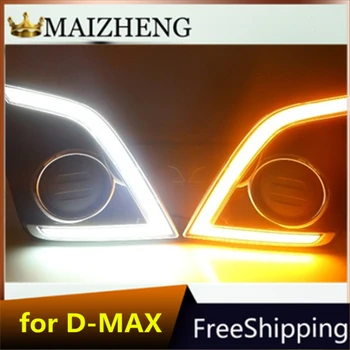 2 бр. За Isuzu D-max Dmax 2016 2017 2018 LED DRL Дневни ходова Дневната светлина мигач предна броня лампи автомобилни аксесоари
