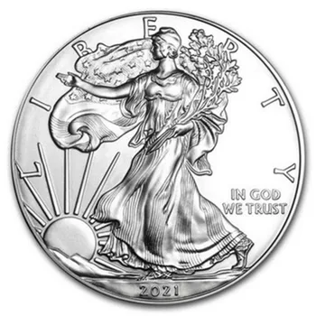 2018~2021 Американската сребърно покритие Възпоменателна монета Свобода Yingyang Двустранно Колекция аксесоари за Дома Сребърна монета
