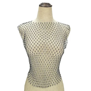 2019 New Sexy Women See Through Hollow out Perspective Чисто Mesh Fishnet Tee Bodycon Блузи с дълъг Ръкав Плажна риза