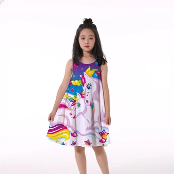 2019 new Unicorn Clothes Set Kids Baby Girls Summer Outfits Облекло Тениска без ръкави, Блузи Princess Party Tutu lol Dress