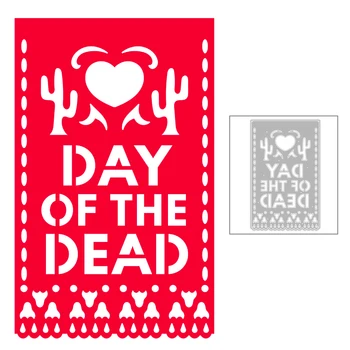 2020 New Words Day of the dead Metal Cutting Умира Halloween and Background Die Scrapbooking For Crafts Card Making no Stamps Set