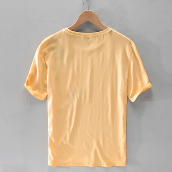 2020 Лятна бельо тениска с бродерия мъжки брандираната ежедневни тениска за мъже с къси ръкави модни тениски мъжка риза с кръгло деколте camisa
