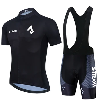 2021 Team STRAVA Cycling Jerseys Bike Носете Дрехи Quick-Dry bib gel Sets Clothing Ropa Ciclismo uniformes Maillot Sport Носете