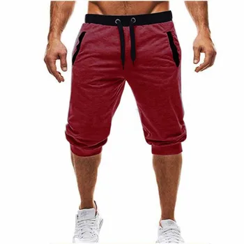 2021 Мъжки, летни мъжки Ежедневни мъжки къси Панталони с дължина до коляното Цветни Лоскутные Шорти за бягане, спортни панталони, къси Панталони За джогинг Модни Шорти