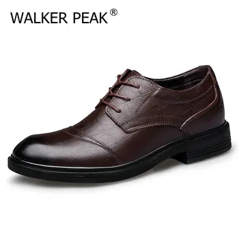 2021 Мъжки Оксфордские обувки от естествена кожа, дантела върху плоска подметка Мъжки Ежедневни обувки Луксозни обувки, Мокасини Мъжки дишащи Големи Размери 13
