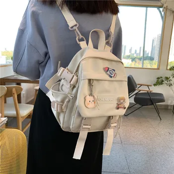 2021 Нов Корейски Стил Платно Малък Кухненски Раница за Жени, Мода за Пътуване Скъпа Раница Училищна Чанта за Tennage Момиче Чанта През Рамо
