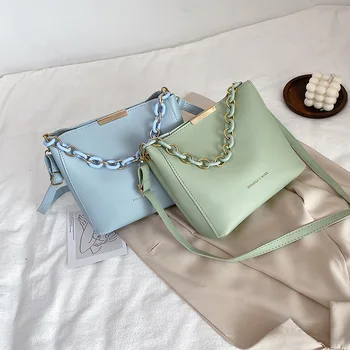 2021 Нова Мода Жените Куриерски Crossbody Чанта ИЗКУСТВЕНА Кожа, дамски чанти, Чанти Корейски Просто Случаен Писмо Печат Чанта През Рамо