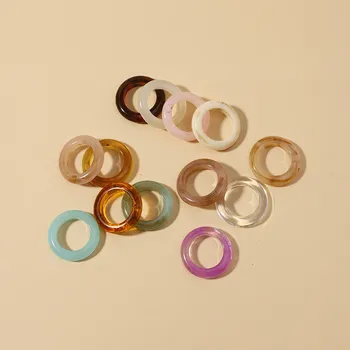2021 Нова Мода Корея Чисто Естетически пръстен Цветни Минималистичен Акрилна Смола Фин Пръстен за Жени, Бижута Парти Подаръци