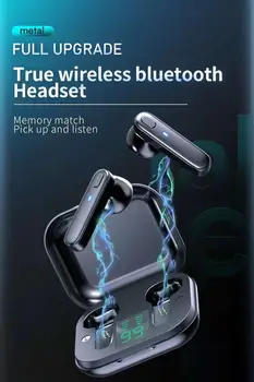 2021R20 TWSEarphone Bluetooth True Wireless Headset Водоустойчив Дълбок Бас Слушалки Стерео Спортни Слушалки С Микрофон Цифров Дисплей