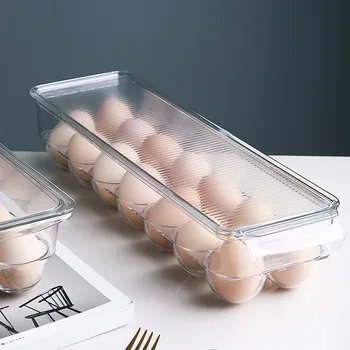 21Grids Кухня Storage Box Refrigerator Crisper Box Box Кухня Egg Crisper Storage Boxes Отделения с Капак Кутии за яйца