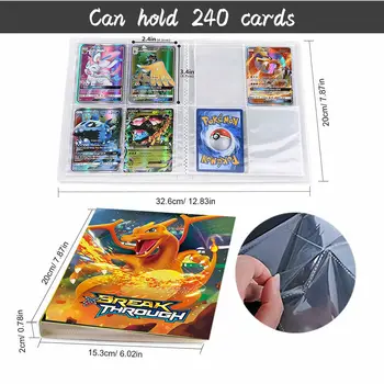 240Pcs pokemon card биндер албум pokemons map Аниме Card Collectors Book Holder Loaded List Capacity Folder Toys For Gifts Kids