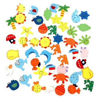 24шт Дървени Карикатура на Животните Хладилник Магнит за Хладилник Магнит Стикер на Детски Образователни Играчки, Подаръци Начало Декор Случаен Цвят