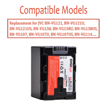 2700mAh BN-VG121 Батерия за JVC BN-VG121U BN-VG121US BN-VG138 BN-VG138U BN-VG107 BN-VG107U BN-VG114 BN-VG114U