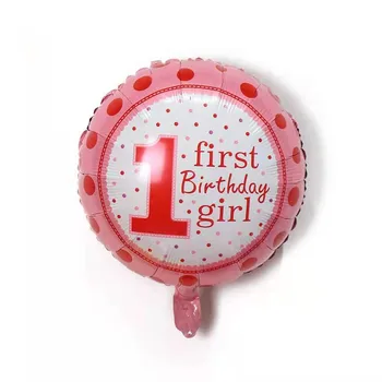 2pcs18-инчов през цялата пола на бебето разкрива първия рожден ден на детето украса baby boy girl алуминиев балон
