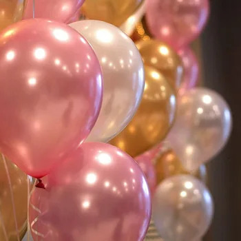 30шт 10 инча Синьо/розово Бял Сребрист смесени Латексови Балони За Щастлив Рожден Ден Доставка на Baby Shower Украса Гелиевый Балон