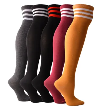 31 Стил Секси Медии Черно Бели, Шарени Дълги Чорапи, Жените Над Коляното, Бедро-Високи Чорапи Над Коляното Дами Момичета Топли чорапогащи