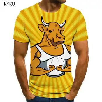3d Tshirt Cattle T-Shirt Men Animal Tshirt Funny Printed T-тениски 3d Novel Shirt Print Мъжки Clothing summer New Slim Tops
