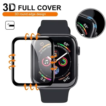 3D Водоустойчив цял екран Протектор за Apple Watch 6 SE 5 4 40 мм 44 мм Не закалено Меко стъкло За iwatch Series 3 2 1 38 мм 42 мм