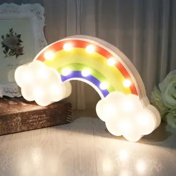 3D Дъгата Моделиране на LED нощна светлина Декоративни Спалня Лампа на Батерии за Момичета, Деца Детска Стая LED Лампи JS23
