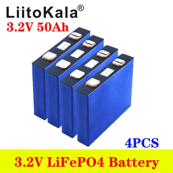 4шт LiitoKala 3.2 V 50Ah lifepo4 клетки литиево желязо фосфат за 12V 50Ah акумулаторна батерия САМ за съхранение на слънчева енергия