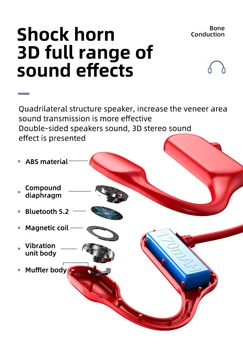 5.0 Bluetooth Слушалки BL09 Спорт Безжична Слушалка на Ухото на Куката Въздух Костната Проводимост Принцип HIFI Стерео Слушалки С Микрофон