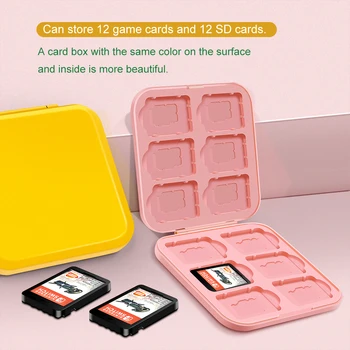 5 Цветен Калъф за игра на карти за Nintendo Switch,съхранение от 12 игрални Switch и 12 карти Micro SD