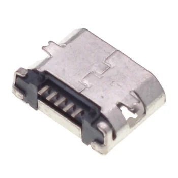 50 бр./лот Плосък Край SMT 5 Pin Тип B, USB Съединители Женски Плосък Порт Джак Опашката Sockect Съединители Клеми За Huawei Samsung