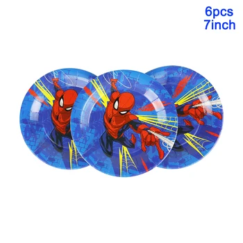 57шт Нов Стил на Spiderman Прибори за Еднократна употреба Дизайн Децата Рожден Ден Хартиена Чиния+Чаша+Салфетка+Флаг+покривки за маси, Празнични Аксесоари