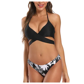 62# Women Bikini Set Plus Size Print Tankini Swim Гащеризон Бански Плажни Дрехи, Меки Бански костюми За Дами бански костюми, дамски 2021