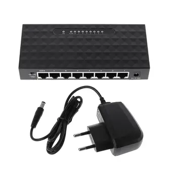 8-Портов 10/100/1000 Mbps Gigabit LAN Ethernet Мрежов Комутатор Hub Тенис на Адаптер 77UB