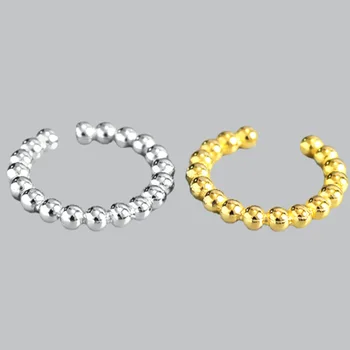 925 Сребро Малки Кръгли Пръстени От Мъниста За Жени Bijoux Femme Party Jewelry Anillos jz301
