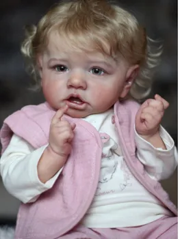 ADFO 22,5 инча Saskia САМ Blank Kit Reborn Baby Реалистичен Новородено Bebe Винил Небоядисана Непълни Част на Кукли, Играчки За Момичета Хаха