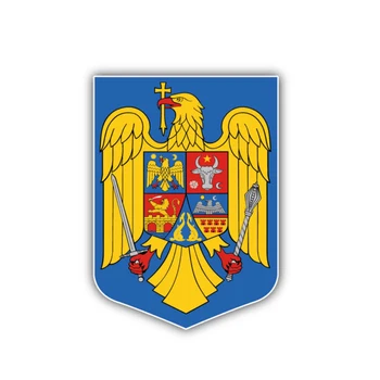 Aliauto Creative Car Sticker Romania Coat of Arms Водоустойчив Слънцезащитен крем Анти-UV Светоотражающая стикер Аксесоари,8 см.*10 см