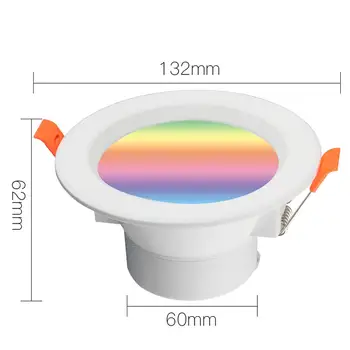ASEER WiFi Smart LED Downlight Dimming Round Spot Light 7W RGB+C+W (Смяна на цвят 2700K-6500K Топло студена светлина ,Алекса Google