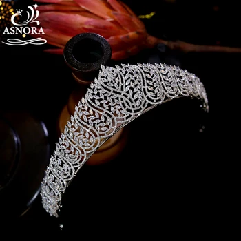 ASNORA New Classic Royal Цирконий Wedding Tiara Crystal Crown Princess for Bridal Hair Jewelry A01226