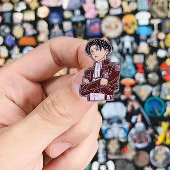 Attack on Титан - Captain Levi Эмалевая Жени Популярната Японската Аниме Брошка Cool Survey Corps Badge Manga Fans Must Have Collection
