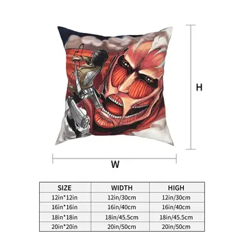 Attack On Титан Shingeki No Kyojin, Манга Аниме Square Pillow Case Възглавници за дивана 50*50 Потребителски Калъфи за възглавници