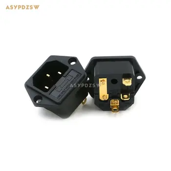 Aucharm IEC socket 4N Виолетово медно златно покритие 15А/250V HIFI AC Power socket fuse