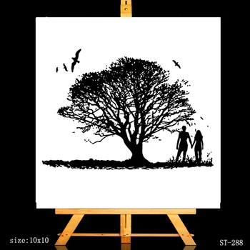 AZSG Lush Tree Bird Влюбените Clear Stamps For САМ Scrapbooking/Карта Making/Album Декоративни Силиконови Печати Занаяти