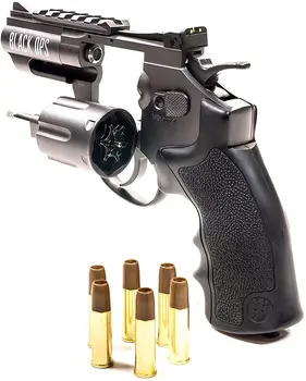 Black Ops Унищожител на 2,5-инчов револвер Full Metal CO2 BB/Pellet Gun - Shoot .177 BBs или Pellets Metal decorative wall board