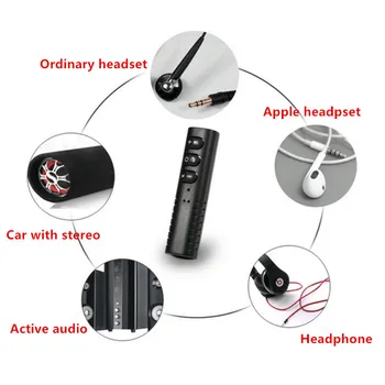 Bluetooth Приемник Автомобилен Bluetooth, AUX вход 3.5 мм Музика Bluetooth Аудио Приемник Хендсфри Автомобилен Предавателя Автоматично Адаптер