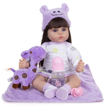 Boneca Bebe Reborn 18Inch Бебето Кукла Toy Vinyl Soft Cloth Body Реалистични Отлични Играчки за Деца Изненада за Рожден Ден