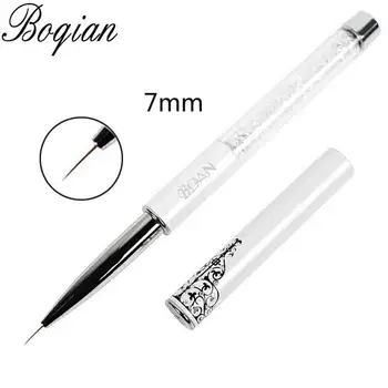 BQAN Professional 5mm/7 мм/9mm White Brush Nail Hand Draw Tips Drawing Line Живопис Pen Tools Маникюр Nail Art Brush Decoration