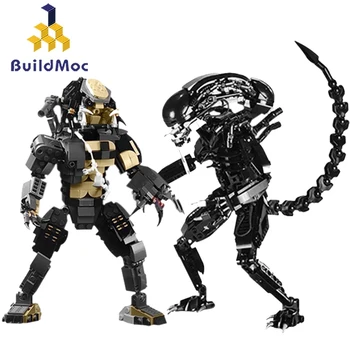 Buildmoc Филм Фигурки Извънземните СРЕЩУ Хищници Технически Робот Война Яута Mech Warrior Модел Строителни Блокове Играчки на Децата Подарък