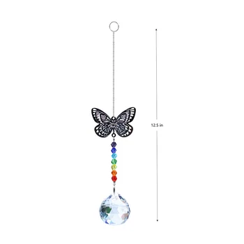 Butterfly Crystal Висулка Цветни Мъниста Виси Спад на Камбанките За Открит, Закрит Градина Прозорец Сватбени Полилеи САМ Декор